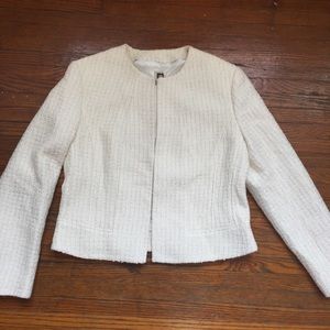 Anne Klein size 12 White Sparkle Woven Jacket